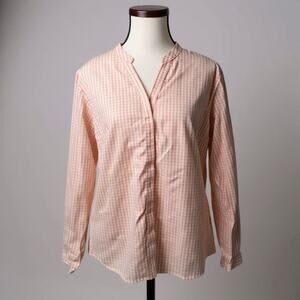 L.L.Bean Pink Gingham button down Shirt women’s Size Medium